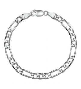 Zilveren heren armband RH 5,5 mm figaro 20 cm - 3160554