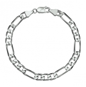 Zilveren herenarmband RH 6 mm figaro 21 cm - 3160555