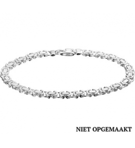 Zilver herenarmband RH 5,5 mm platte koningsschakel 20 cm - 3160556