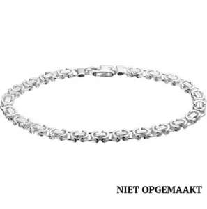Zilver herenarmband RH 5,5 mm platte koningsschakel 20 cm - 3160556