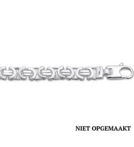 Zilveren herenarmband RH 6,5 mm platte koningsschakel 21 cm - 3160557