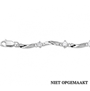 Zilveren armband 4,8 mm RH met zirconia 18,5 cm - 3160560