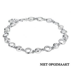 Zilveren armband 6,2 mm RH met zirconia 18+2 cm - 3160562