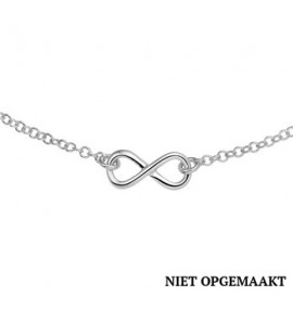 Zilveren anker collier RH met infinity 40+4 cm - 3160565