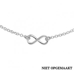 Zilveren anker collier RH met infinity 40+4 cm - 3160565