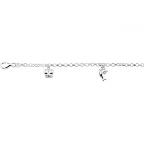 Zilver RH jasseron armband met 3 bedels vlinder/dolfijn/hartje 15 cm - 3160577