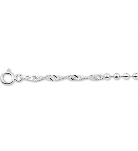 Zilveren armband singapore met bolletjes RH 18 cm - 3160585