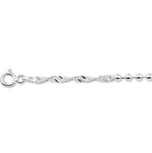 Zilveren armband singapore met bolletjes RH 18 cm - 3160585