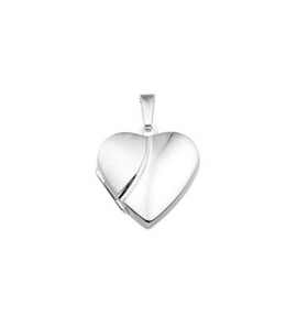 Zilveren hanger RH medaillon hart mat/glans 20,5x20 mm - 3160701