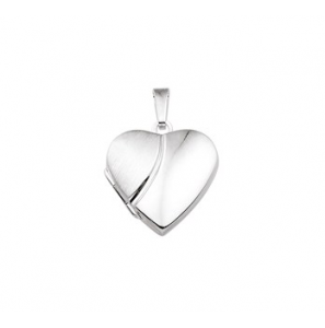 Zilveren hanger RH medaillon hart mat/glans 20,5x20 mm - 3160701
