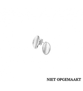 Zilveren oorknop RH gescratcht/glans - 3160714
