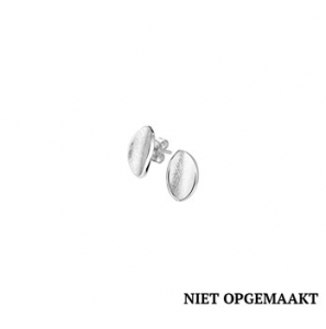Zilveren oorknop RH gescratcht/glans - 3160714