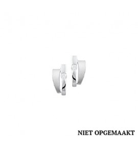 Zilveren oorknop RH mat/glans met zirconia - 3160717