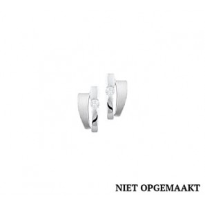 Zilveren oorknop RH mat/glans met zirconia - 3160717