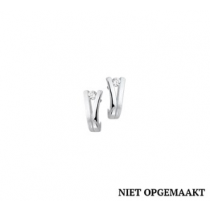 Zilveren oorknop RH mat/glans met zirconia - 3160718