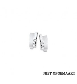 Zilveren oorknop RH mat/glans met zirconia - 3160719