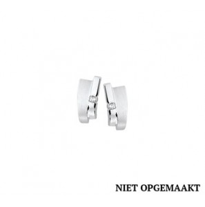 Zilveren oorknop RH mat/glans met zirconia - 3160719
