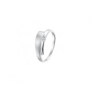 Zilveren damesring RH mat/glans met zirconia maat 17½ - 3160726