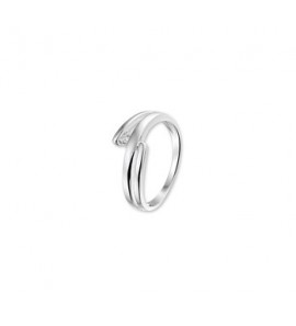 Zilveren damesring RH mat/glans met zirconia maat 17¢ - 3160727