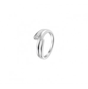 Zilveren damesring RH mat/glans met zirconia maat 17¢ - 3160727
