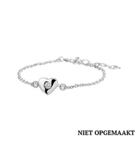 Zilveren kinderarmband RH met hartje/zirconia 13+3 cm - 3160744