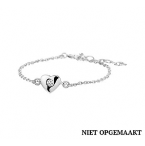 Zilveren kinderarmband RH met hartje/zirconia 13+3 cm - 3160744