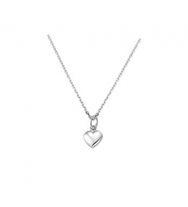 Zilver anker collier1,3 mm RH met hartje 41+4 cm - 3160751