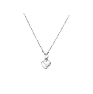 Zilver anker collier1,3 mm RH met hartje 41+4 cm - 3160751