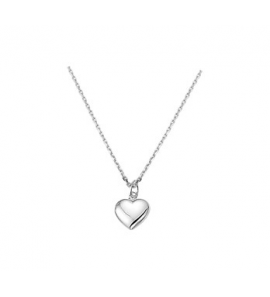 Zilver anker collier 1,3 mm RH met hartje 41+4 cm - 3160752