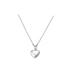 Zilver anker collier 1,3 mm RH met hartje 41+4 cm - 3160752
