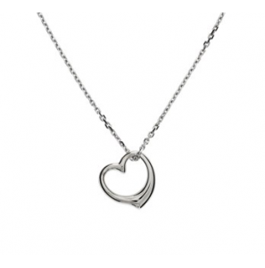 Zilver anker collier1,3 mm RH met open hartje 41+4 cm - 3160753