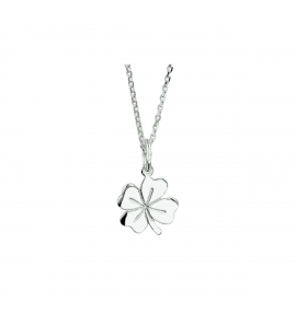 Zilver anker collier1,3 mm RH met klavertje vier 41+4 cm - 3160756