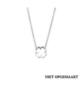 Zilver anker collier1,3 mm RH met klavertje vier 41+4 cm - 3160758