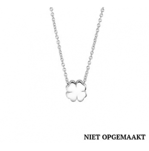Zilver anker collier1,3 mm RH met klavertje vier 41+4 cm - 3160758