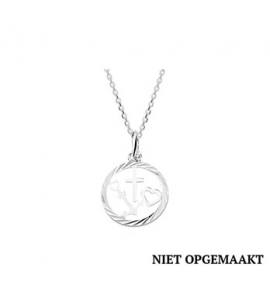 Zilver anker collier1,3 mm RH met geloof, hoop en liefde in rand 41+4 cm - 3160760