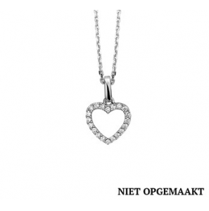 Zilver anker collier1,3 mm RH met open/zirconia 41+4 cm - 3160775
