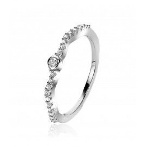 Zinzi zlv. ring zig/zag bezet met zirkonia mt. 54 - 3200910