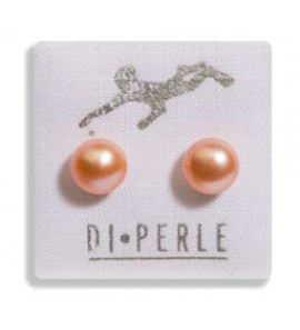 Di Perle oorknop met zoetwater parel oud roze 7-8 mm - 3160870