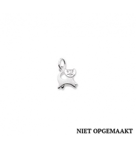 Zilveren hanger/bedel RH poes mat/glans - 3161024