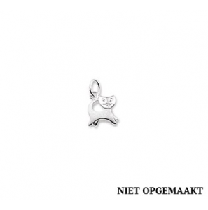 Zilveren hanger/bedel RH poes mat/glans - 3161024