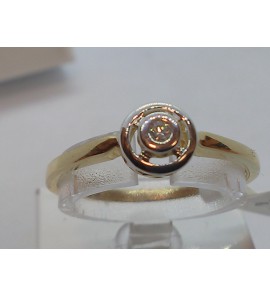ID ring bicolour rond met 0,02 crt mt 17½ - 3161086