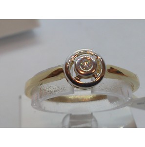 ID ring bicolour rond met 0,02 crt mt 17½ - 3161086