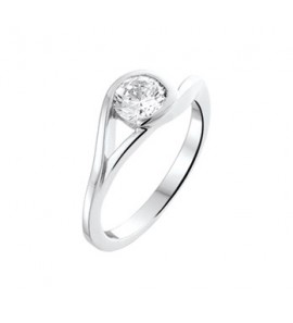 Zilveren damesring RH met zirconia maat 16 - 3161126
