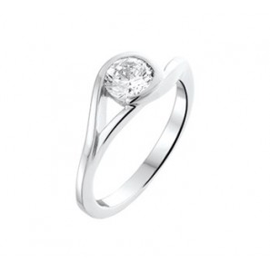 Zilveren damesring RH met zirconia maat 16 - 3161126