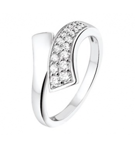 Zilveren damesring RH met zirconia maat 20¼ - 3161173