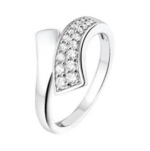 Zilveren damesring RH met zirconia maat 20¼ - 3161173