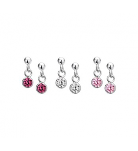 Zilveren oorhanger met gekleude zirconia - 3161224