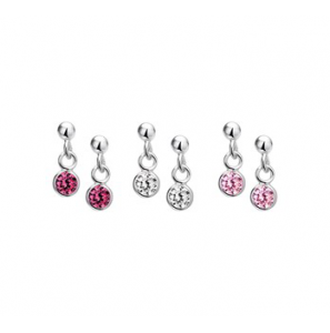 Zilveren oorhanger met gekleude zirconia - 3161224