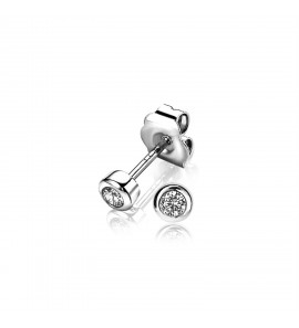 ZINZI zilveren oorknop met zirconia en gladde zetting 4 mm - 3161319