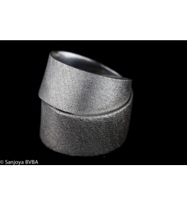Sanjoya Riga strakke ring met 2 rijen gescratst - 3161320
